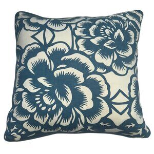 Counterfeit Studio blue white tropical flower pair throw pillows